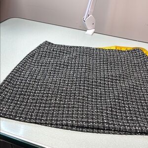 Classic Black and White Tweed Skirt